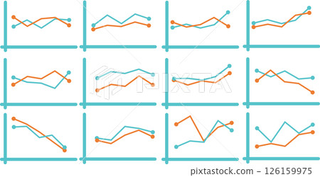 Line graph graphic material illustration Line graph graphic material illustration 126159975