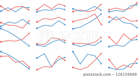 Line graph graphic material illustration Line graph graphic material illustration 126159989