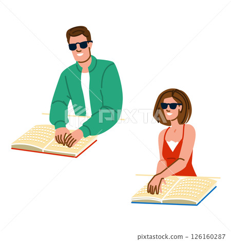 tactile blind reading book braile vector 126160287