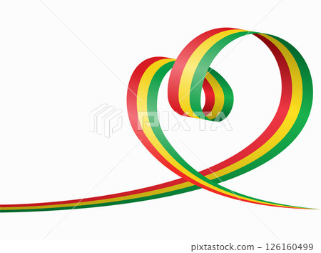 Bolivian flag heart shaped ribbon. Vector illustration. 126160499