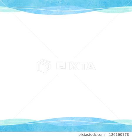 Watercolor sea background frame (tropical, emerald green) 126160578