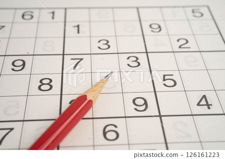 Puzzle game with pencil for practice skill. Puzzle game with pencil for practice skill. 126161223