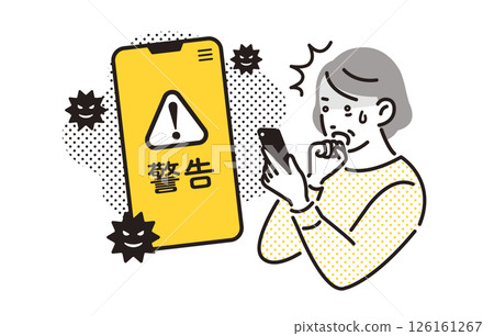 一位患有智慧型手機故障的老年婦女 126161267