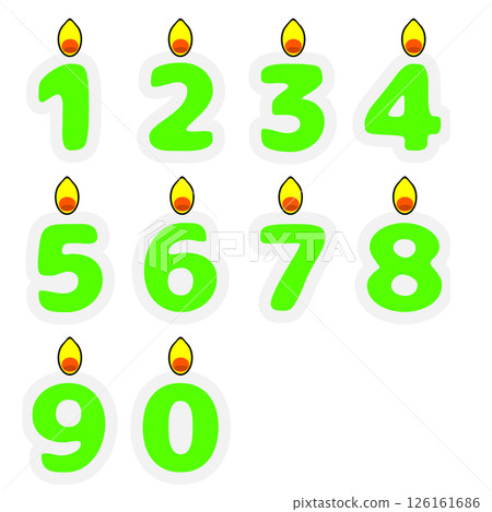 數位蠟燭插圖（0至9，用於生日和慶祝活動） 126161686