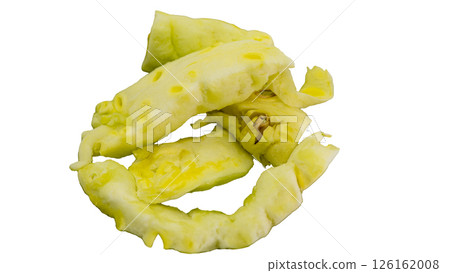 Bitter melon pulp white background 126162008