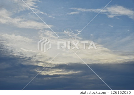 dark rain cloud floating on sky at sunset in evening 126162020
