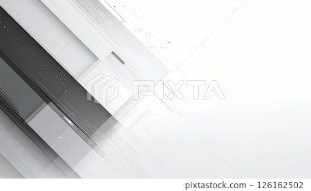 Geometric overlapping monochrome abstract lines composition 126162502