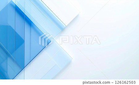 Abstract background of geometric overlapping blue transparent panels 126162503