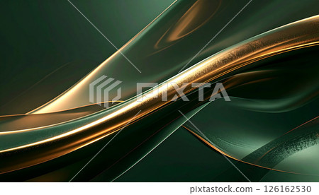 三維金線和深綠色的摘要背景 126162530