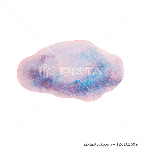 Watercolor illustration of a smooth sea stone in soft pink, violet and blue tones. Resembles a pebble or a magical ocean drop. Perfect for sea-themed designs, kids' projects and summer decor. 126162609