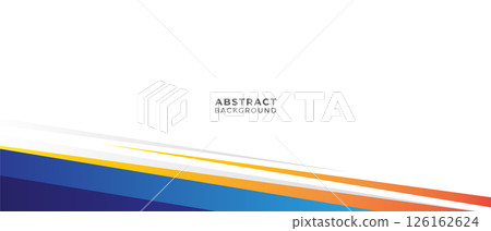 Abstract blue vector design features a 3D corner with a new business concept	 126162624