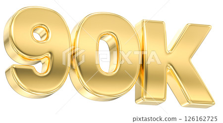 Number 90k Gold 3D Render 126162725