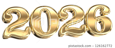 Happy New Year Number 2026 Gold 3D Happy New Year Number 2026 Gold 3D 126162772