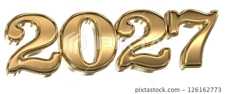 Happy New Year Number 2027 Gold 3D Happy New Year Number 2027 Gold 3D 126162773