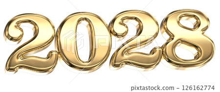 Happy New Year Number 2028 Gold 3D Happy New Year Number 2028 Gold 3D 126162774