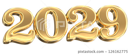 Happy New Year Number 2029 Gold 3D Happy New Year Number 2029 Gold 3D 126162775