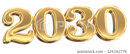 Happy New Year Number 2030 Gold 3D Happy New Year Number 2030 Gold 3D 126162776