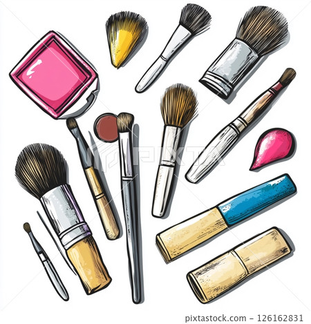 Makeup tool illustration 126162831