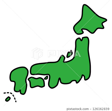 A map of the Japanese archipelago, an island nation with many tourist destinations 126162839