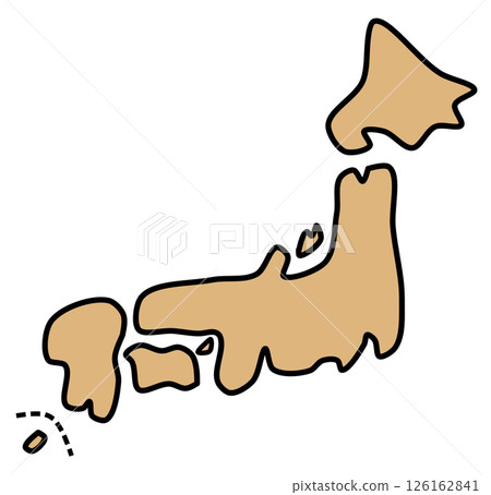 日本列島地圖，日本是個擁有眾多旅遊勝地的島國 126162841