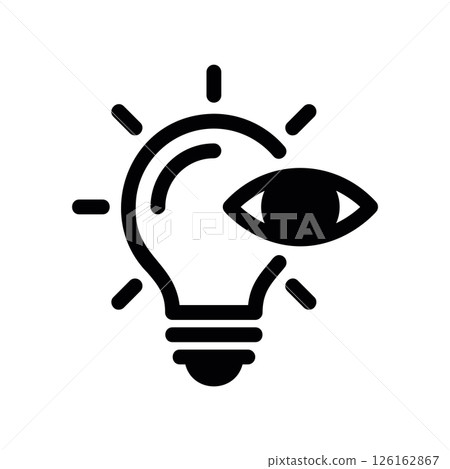 Eye Icon with a Circular Arrow and 360 Text for Panoramic View 126162867