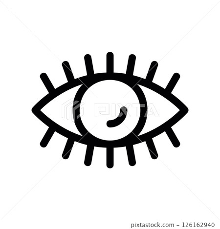 Eye Icon with a Circular Arrow and 360 Text for Panoramic View 126162940