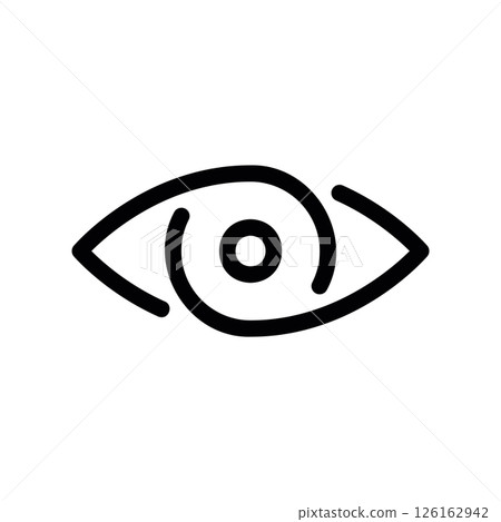 Eye Icon with a Circular Arrow and 360 Text for Panoramic View 126162942