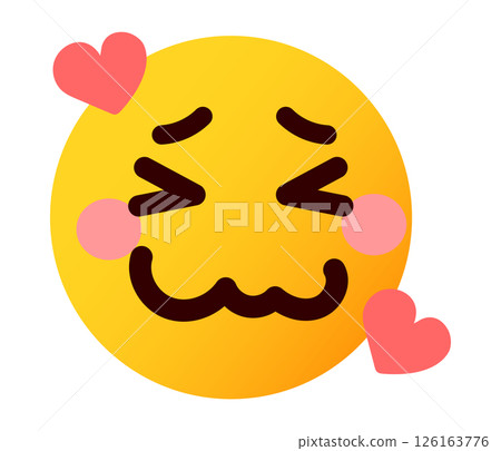 心形表情符號、表情符號、臉部表情插圖 126163776