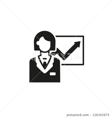 Business woman Presentation icon 126163873