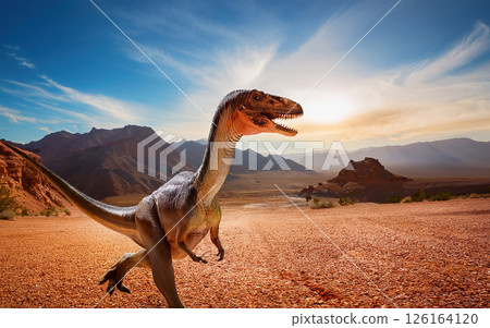 Generative AI Illustration Dinosaur Ammosaur 126164120