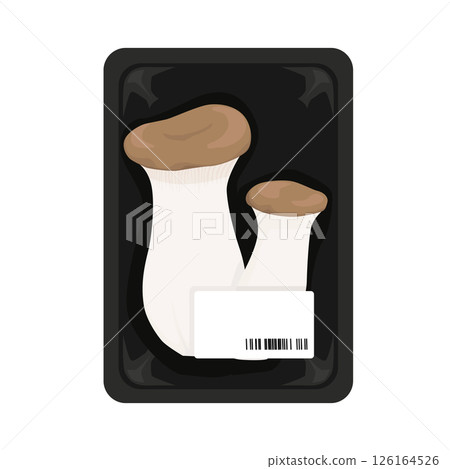 Packed king oyster mushroom illustration 126164526