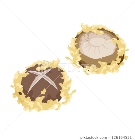 Shiitake mushroom tempura illustration 126164531