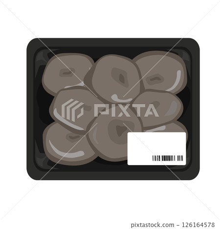 Pack of oyster mushrooms illustration 126164578