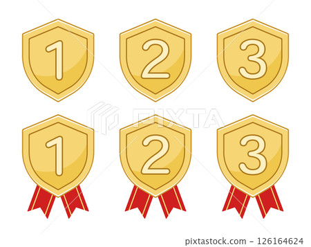 流行排名圖示集共 6 種類型：第 1 位至第 3 位 126164624