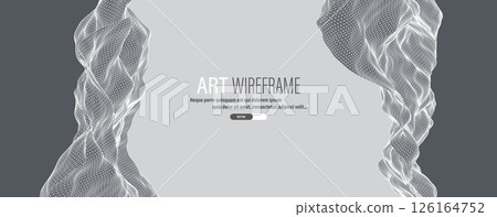 The abstract wave is made in a frame style. Template for science and technology presentation. Vector art. The abstract wave is made in a frame style. Template for science and technology presentation. Vector art. 126164752