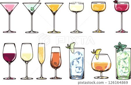 酒精飲料插圖集 126164869
