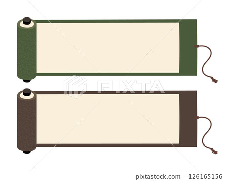 A set of simple and cute hand-drawn scroll illustrations with patterns 126165156
