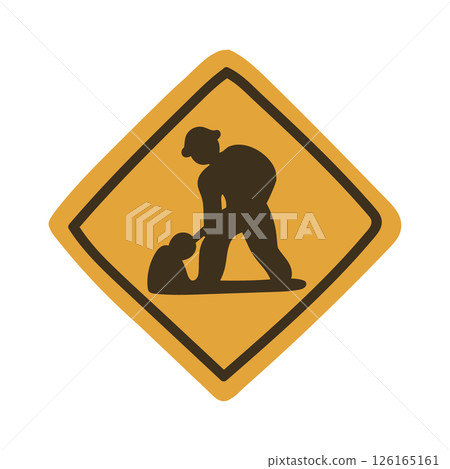 手繪施工標誌插圖 手繪施工標誌插圖 126165161