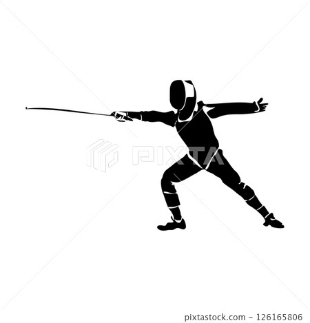 Fencing player or swardsman doodle style sketch illustration Fencing player or swardsman doodle style sketch illustration 126165806