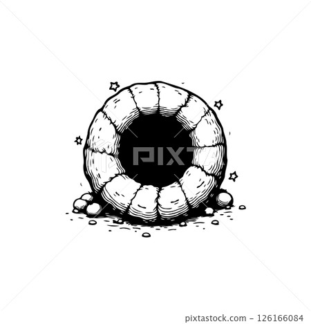 Mysterious cavern entrance, beckoning viewers into the unknown depths of the earth 126166084