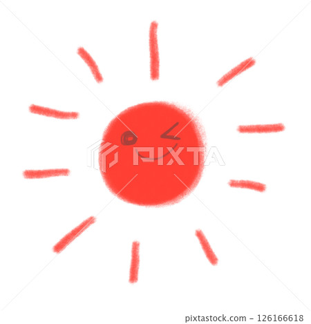 微笑的太陽插畫素材（JPEG/PNG） 126166618