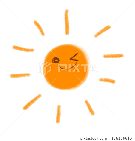 微笑的太陽插畫素材（JPEG/PNG） 126166619