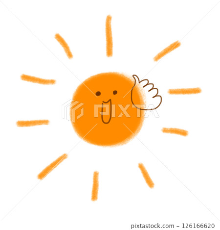 Smiling sun illustration material (JPEG/PNG) 126166620