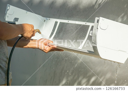 air conditioning cleaning service with water spray air conditioning cleaning service with water spray 126166733