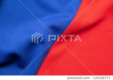 Blue and red sports clothing fabric football shirt jersey texture 126166773