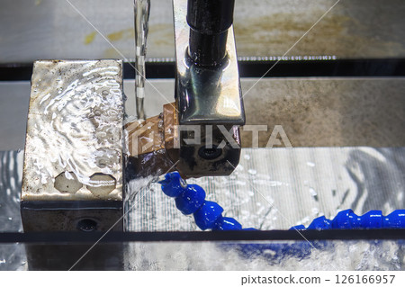 The operation of side spark EDM machine with copper electrode. 126166957