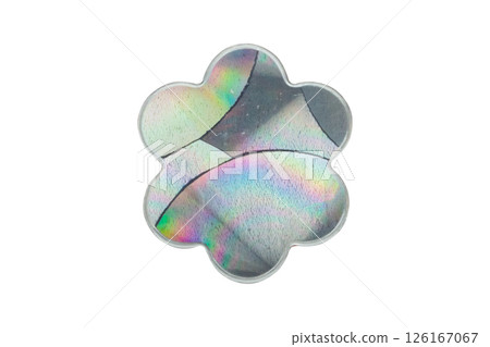 hologram flower sticker isolated on white background hologram flower sticker isolated on white background 126167067