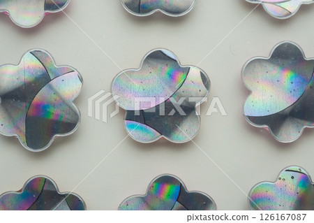 hologram flower sticker on white background hologram flower sticker on white background 126167087