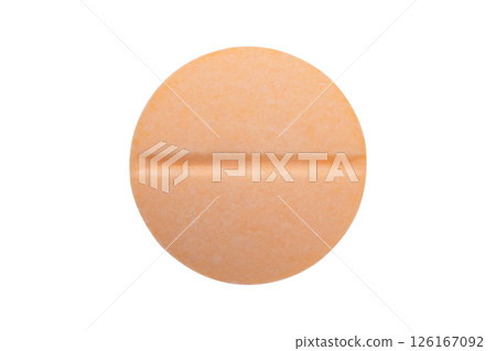 Orange medicine pill tablet isolated on white background 126167092