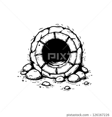 Mystical portal entrance, carved from stone, leading into an unknown realm Mystical portal entrance, carved from stone, leading into an unknown realm 126167226